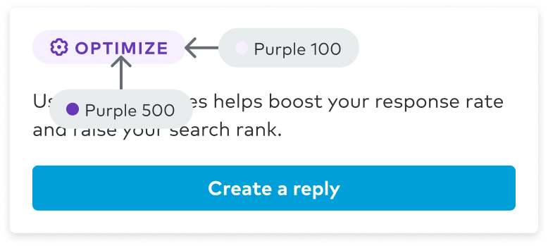 user interface example where purple colors are applied