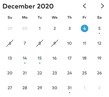 CalendarPicker - Date marks